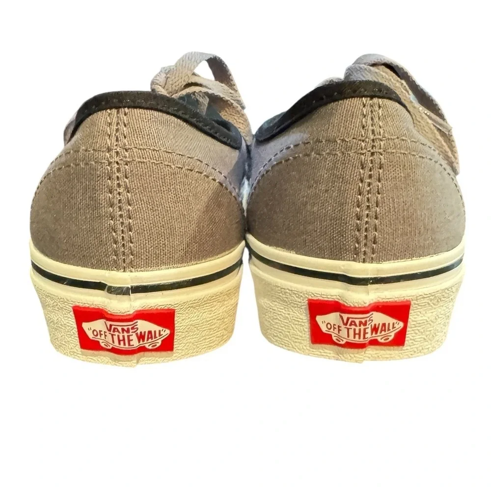 Vans Authentic Customs Grey Canvas Low Top Skate Shoes Sneakers Men 7 Women 8.5